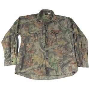 Ranger Advantage Timber Camo Shirt Mens XL Hunting Button Up Distressed Workwear